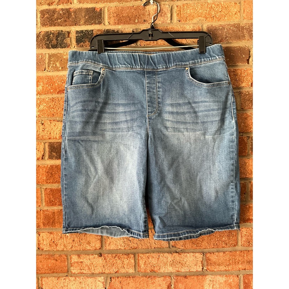 Croft & Borrows Pull On Bermuda Denim Stretch Shorts size 18